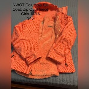 NWOT Columbia Ski Coat, Girls Youth 14/16